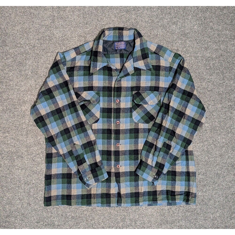 Pendleton Lodge Shirt Mens XL Loop Collar USA